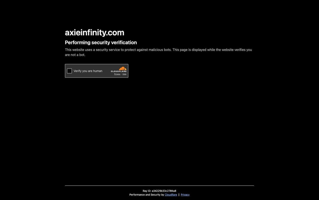 Full landing page of Axie Infinity