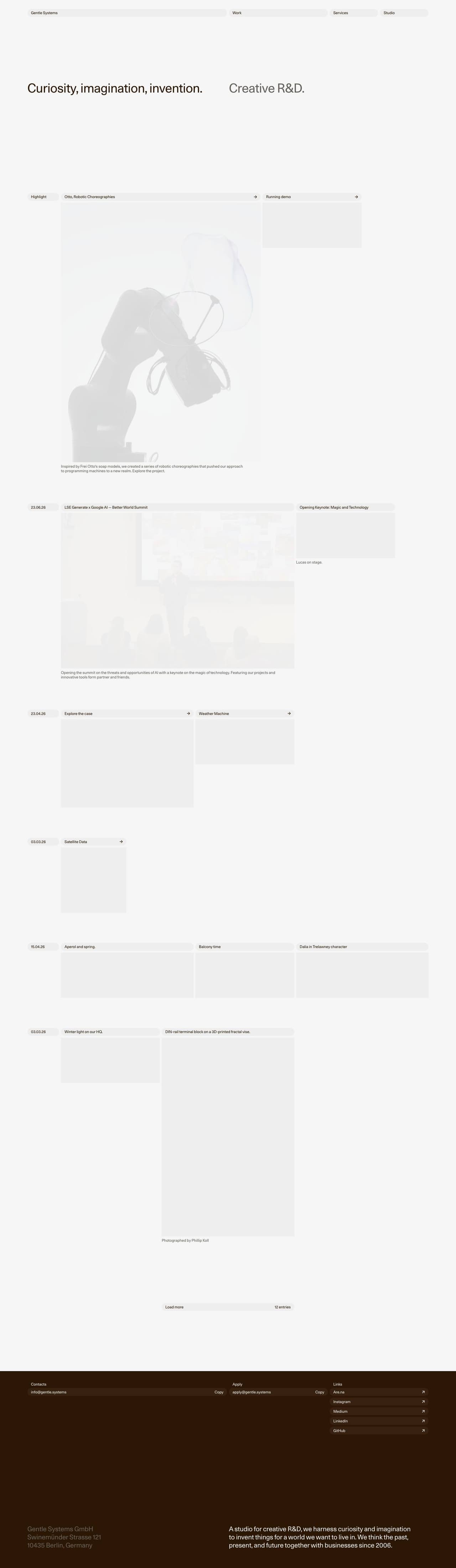 Full landing page of Gentle