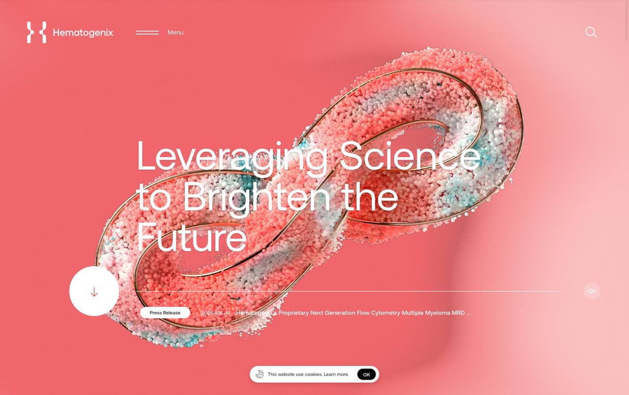 Full landing page of Hematogenix