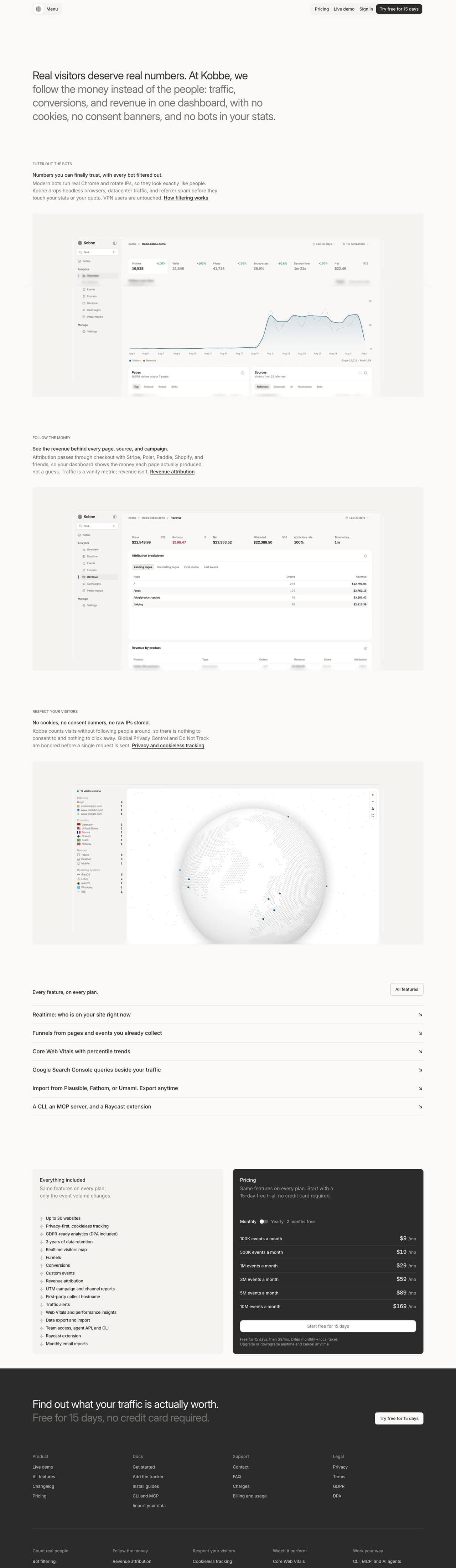 Full landing page of Kobbe