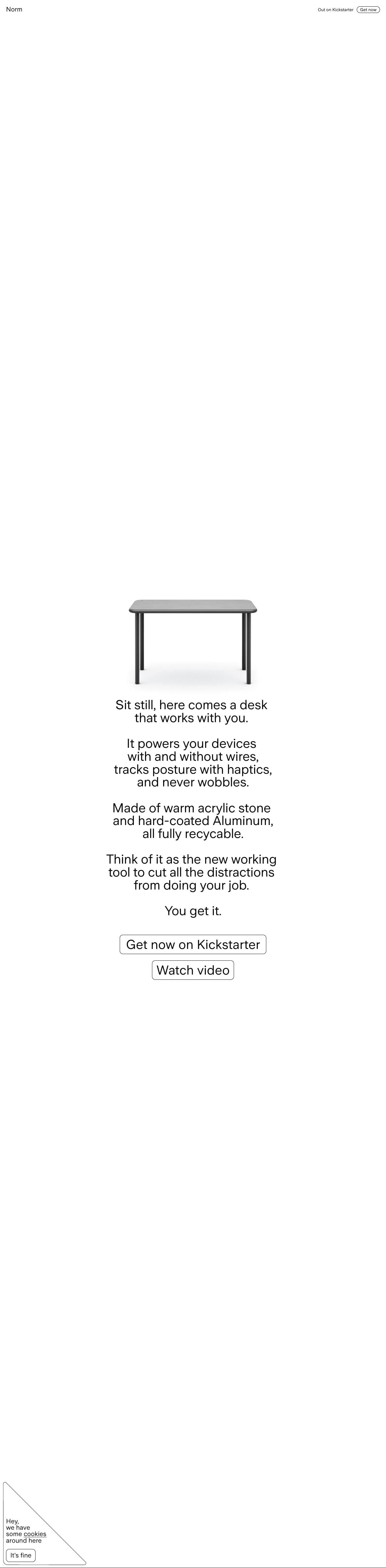 Full landing page of Desk that works with you