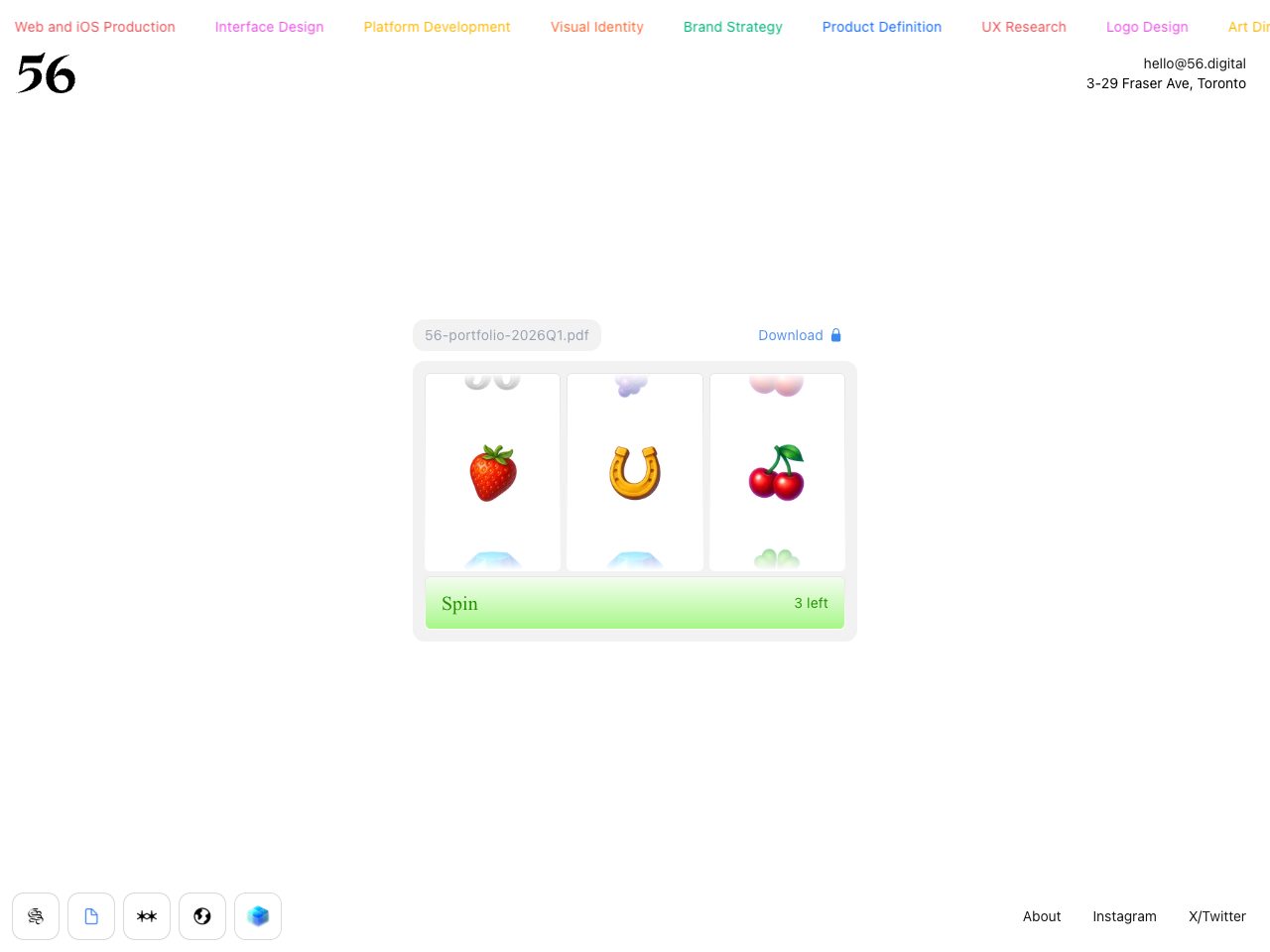 Homepage screenshot of 56 Digital