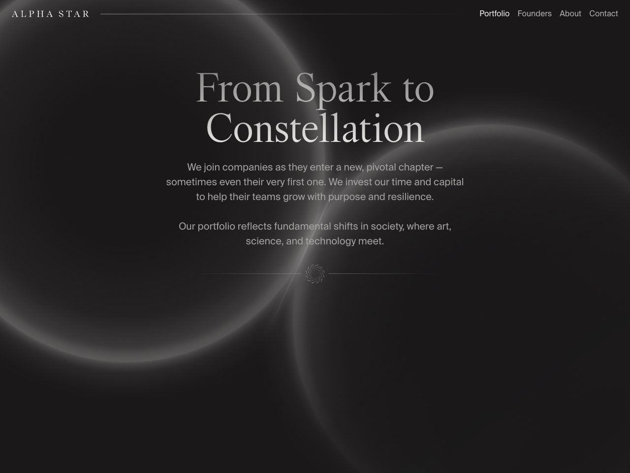 Homepage screenshot of Alpha Star