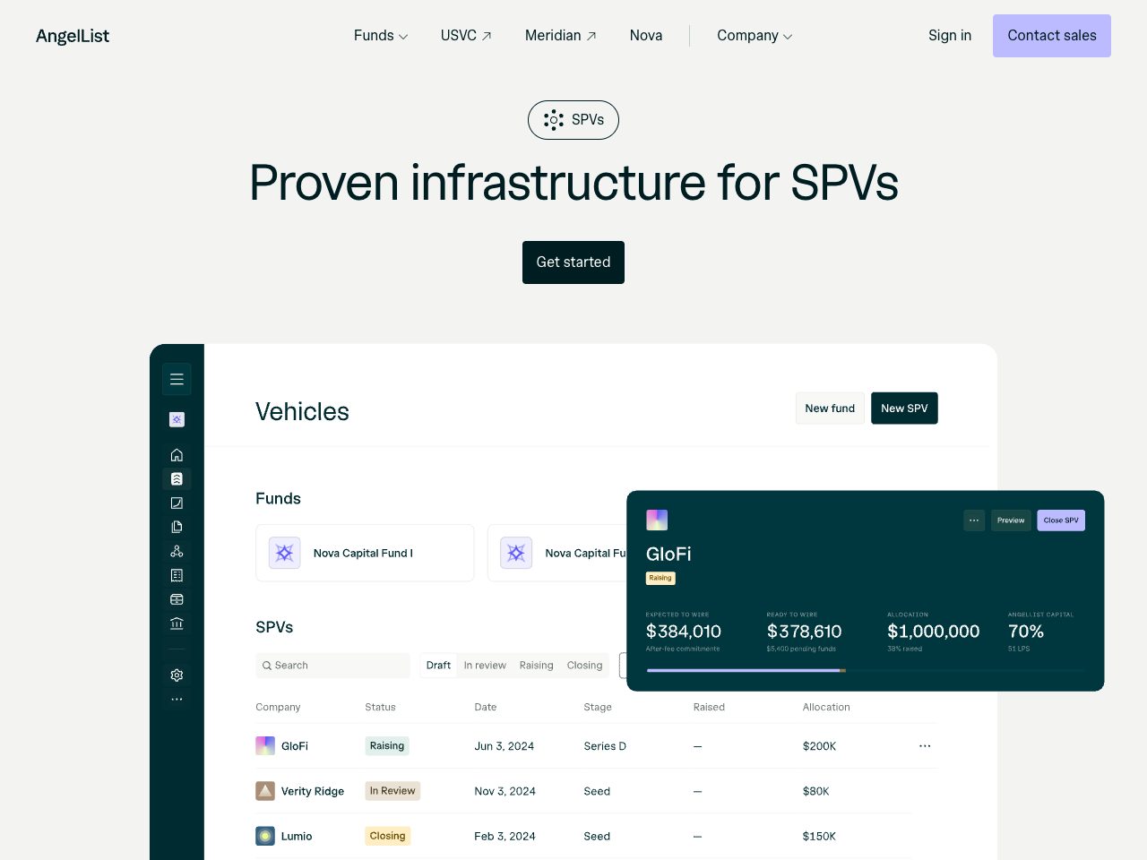 Homepage screenshot of AngelList