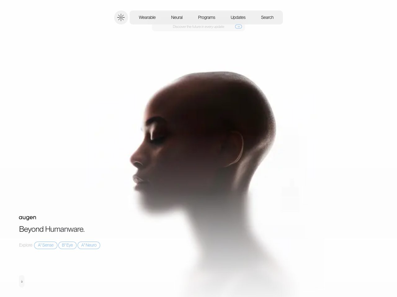Homepage screenshot of Augen