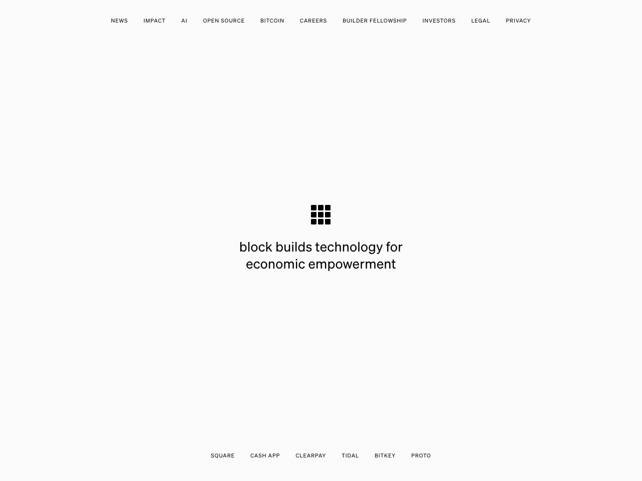 Homepage screenshot of Block