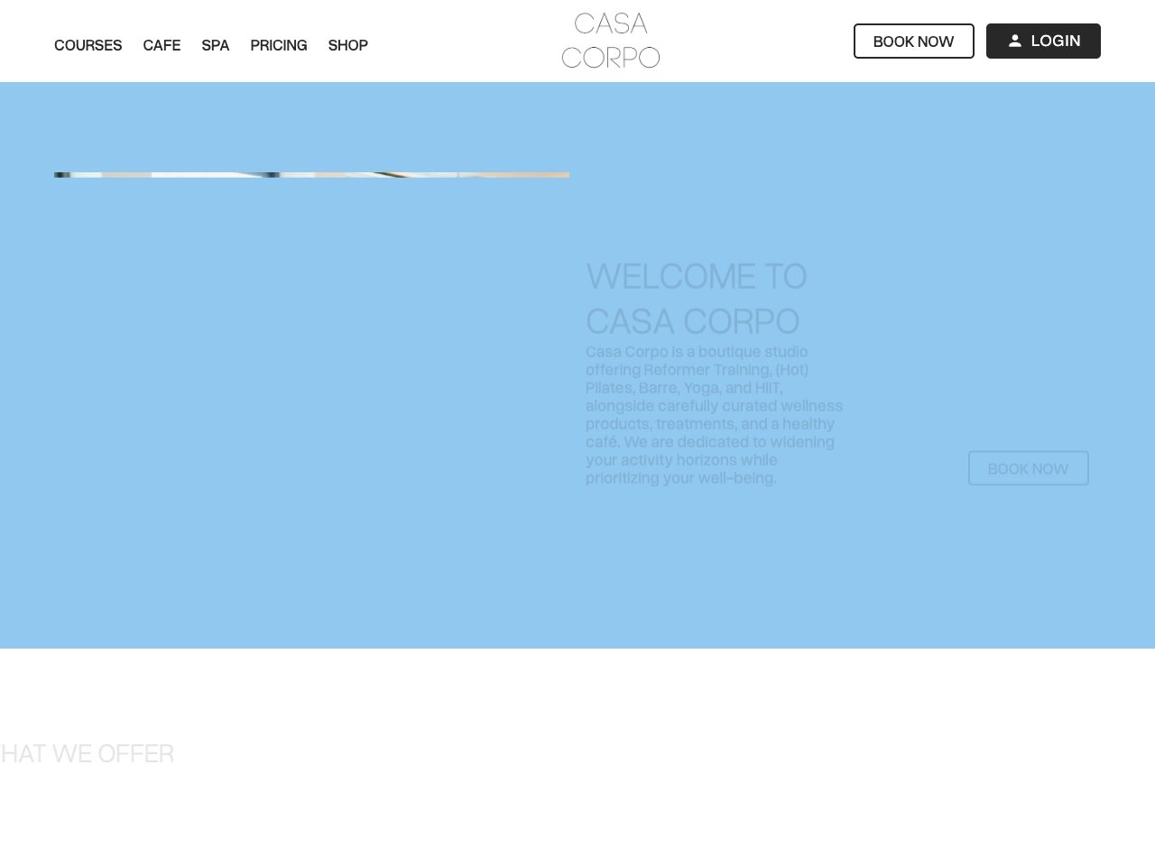 Homepage screenshot of Casa Corpo