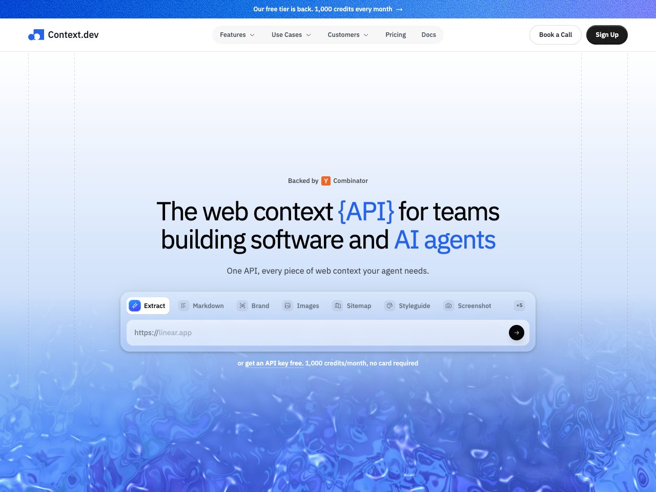 Homepage screenshot of Context