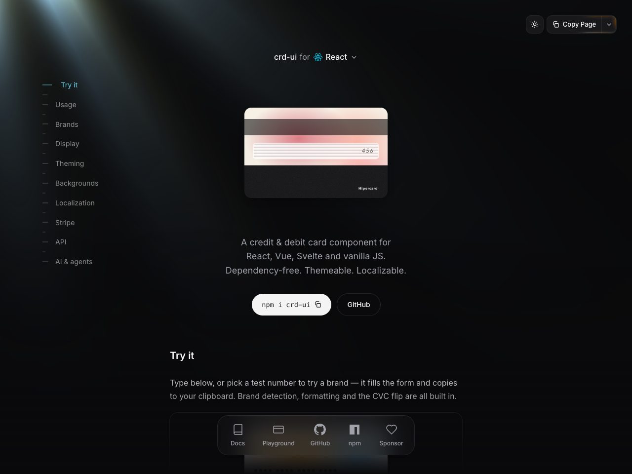 Homepage screenshot of crd-ui