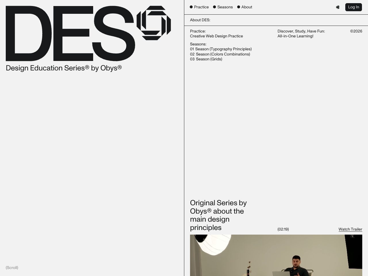 Homepage screenshot of DES®