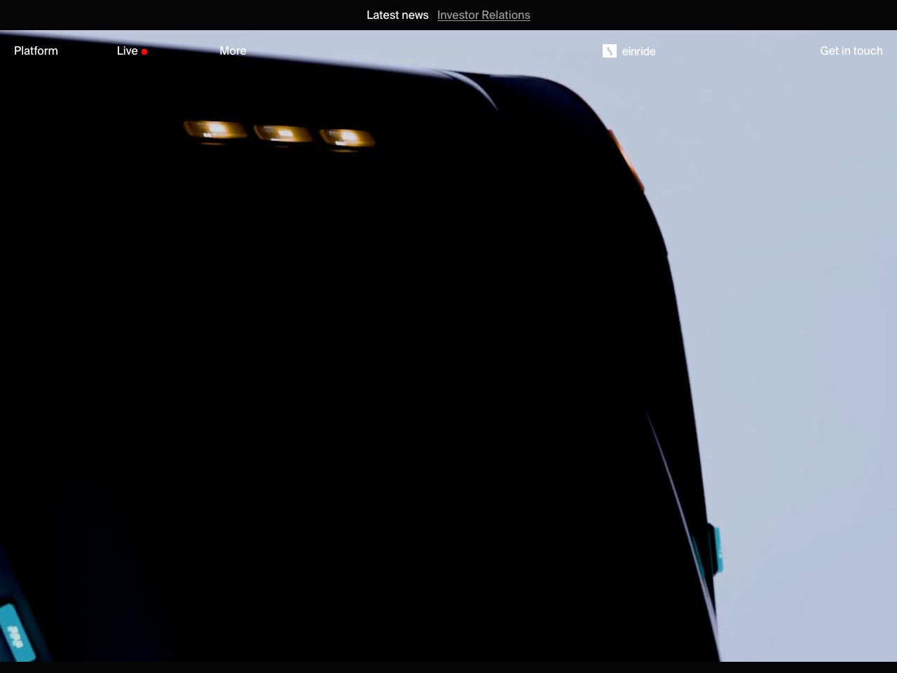 Homepage screenshot of Einride