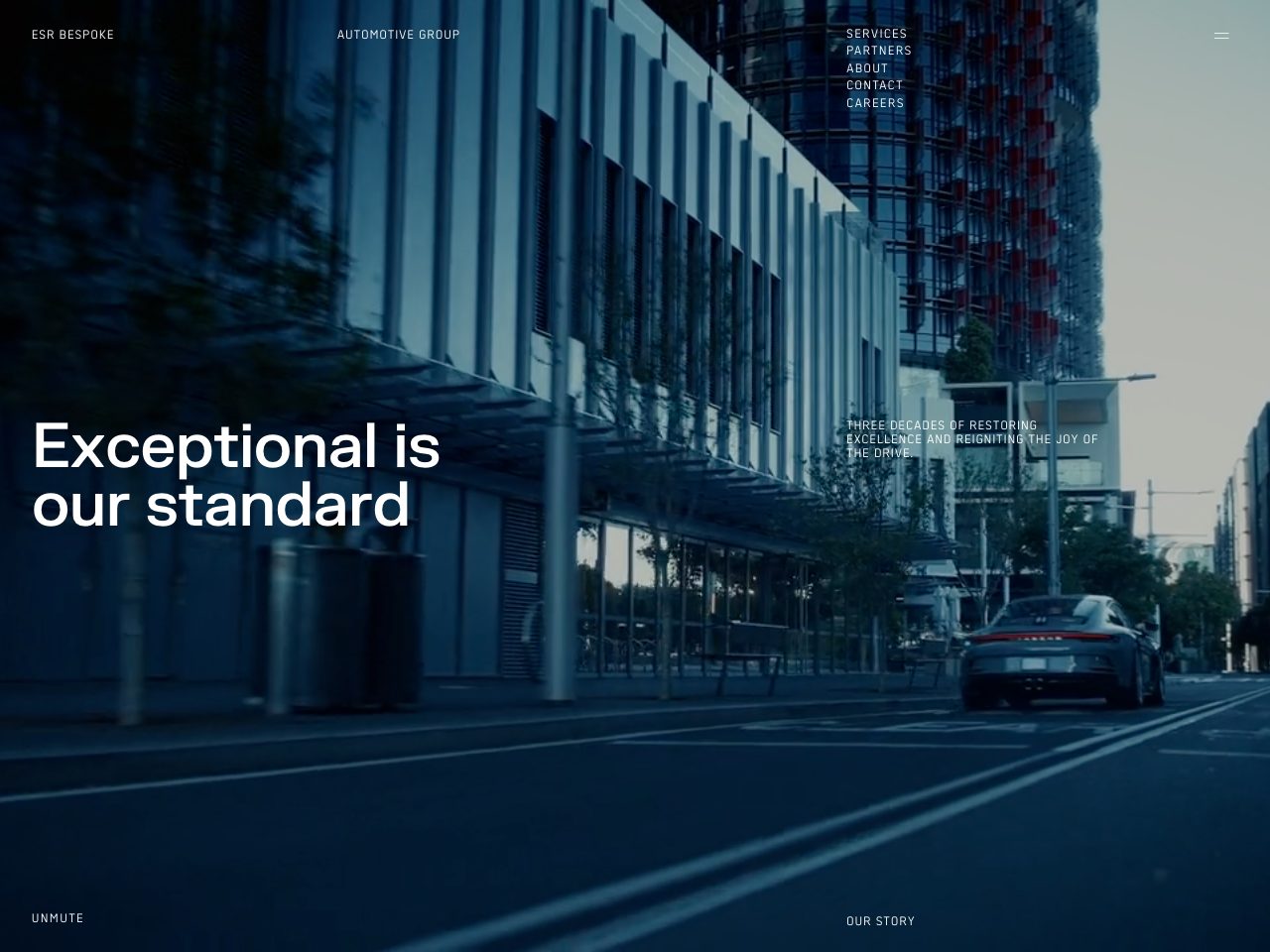 Homepage screenshot of ESR Bespoke