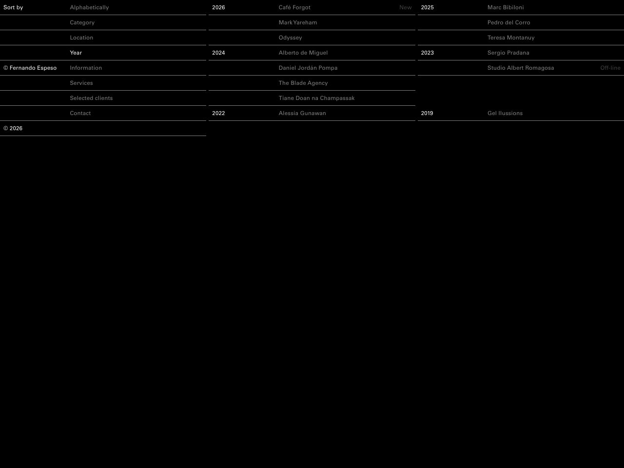 Homepage screenshot of Fernando Espeso