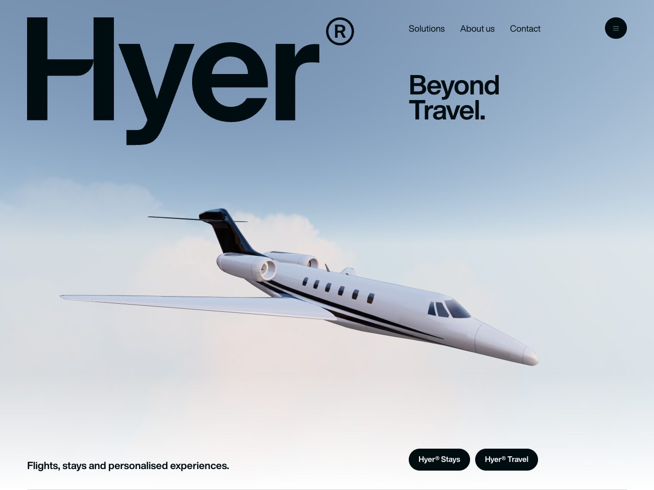 Homepage screenshot of Fly Hyer