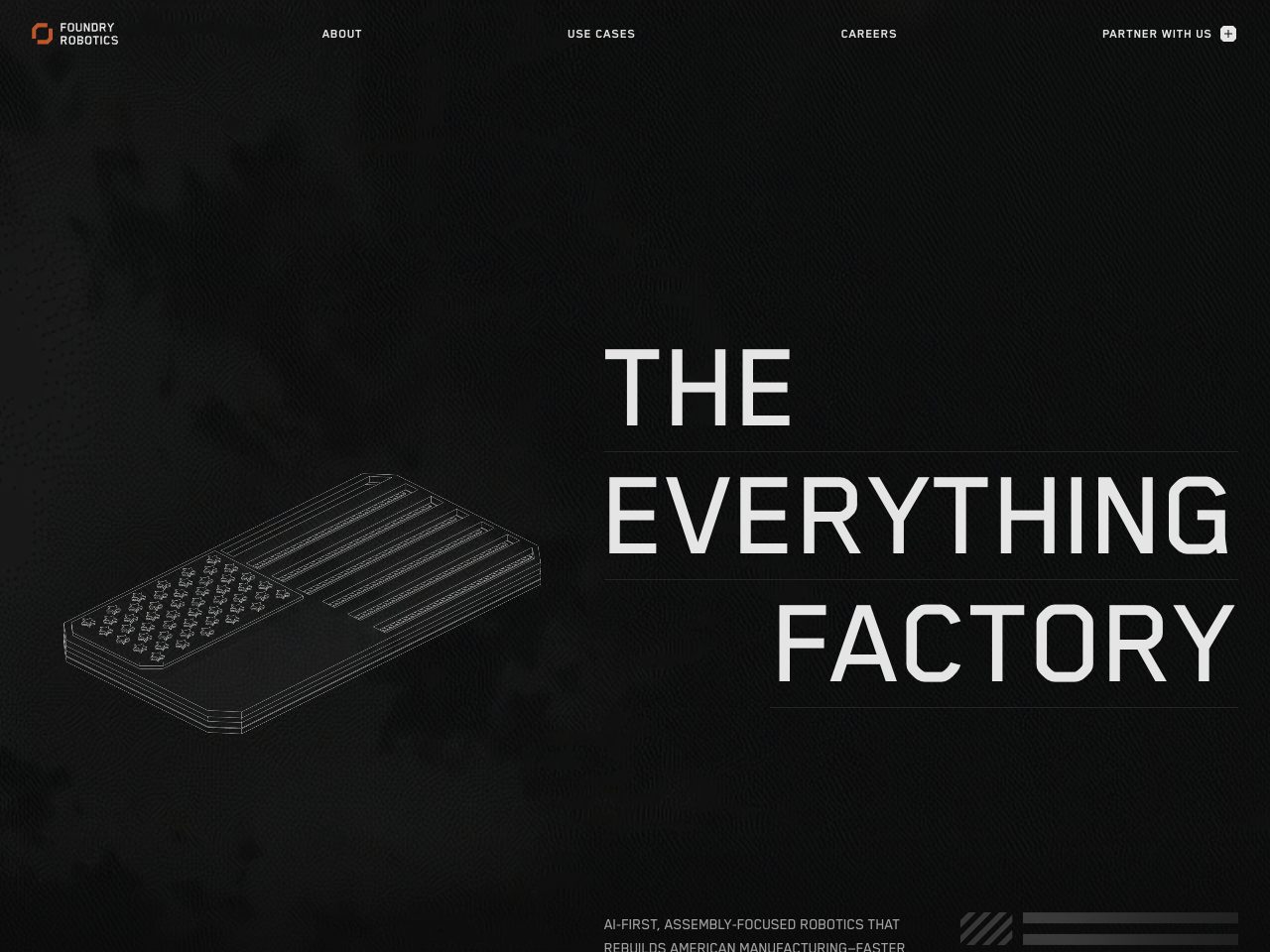 Homepage screenshot of Foundry Robotics