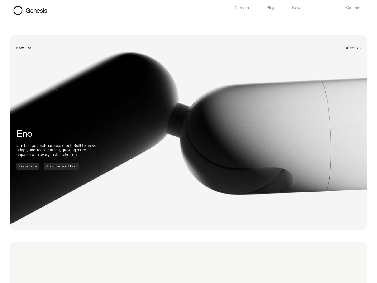 Homepage screenshot of Genesis AI