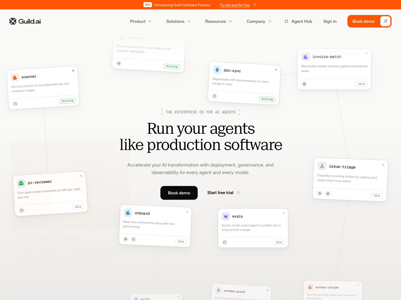 Homepage screenshot of Guild.ai
