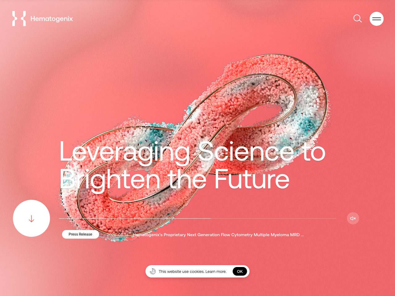 Homepage screenshot of Hematogenix