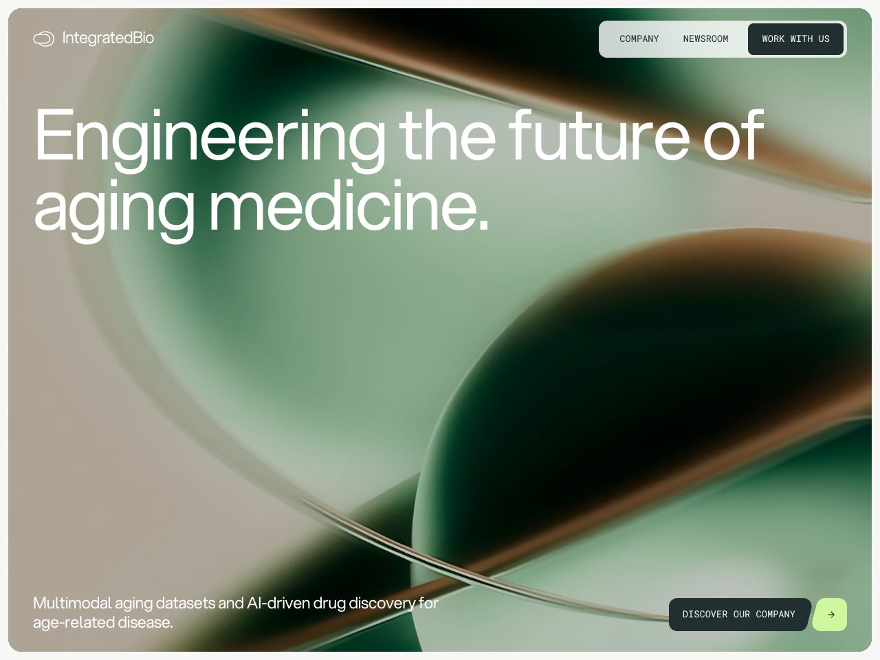 Homepage screenshot of Integratedbio