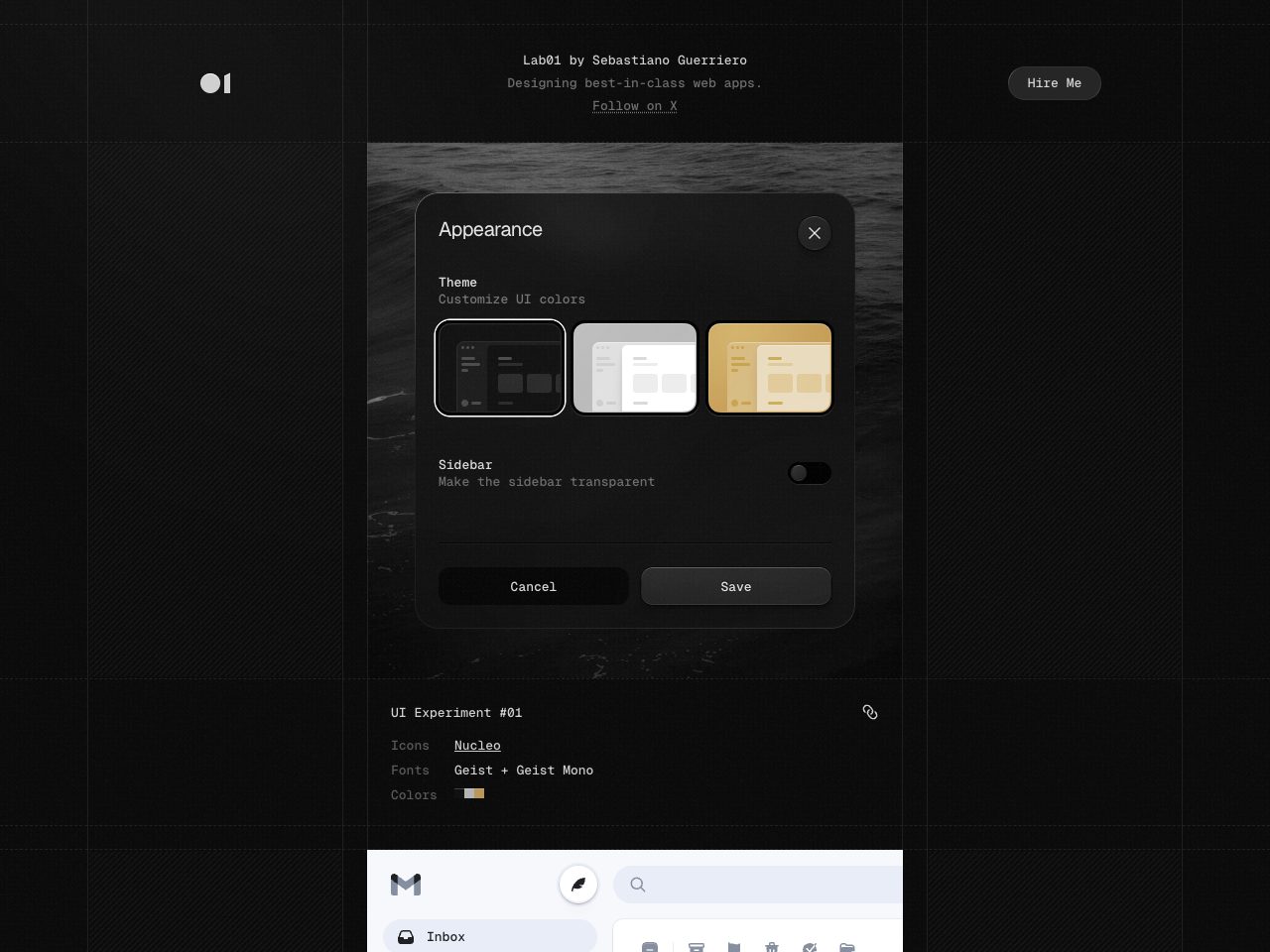 Homepage screenshot of Lab01