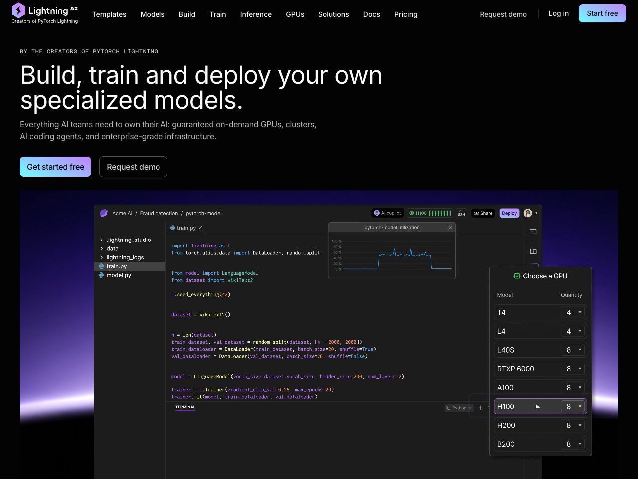 Homepage screenshot of Lightning