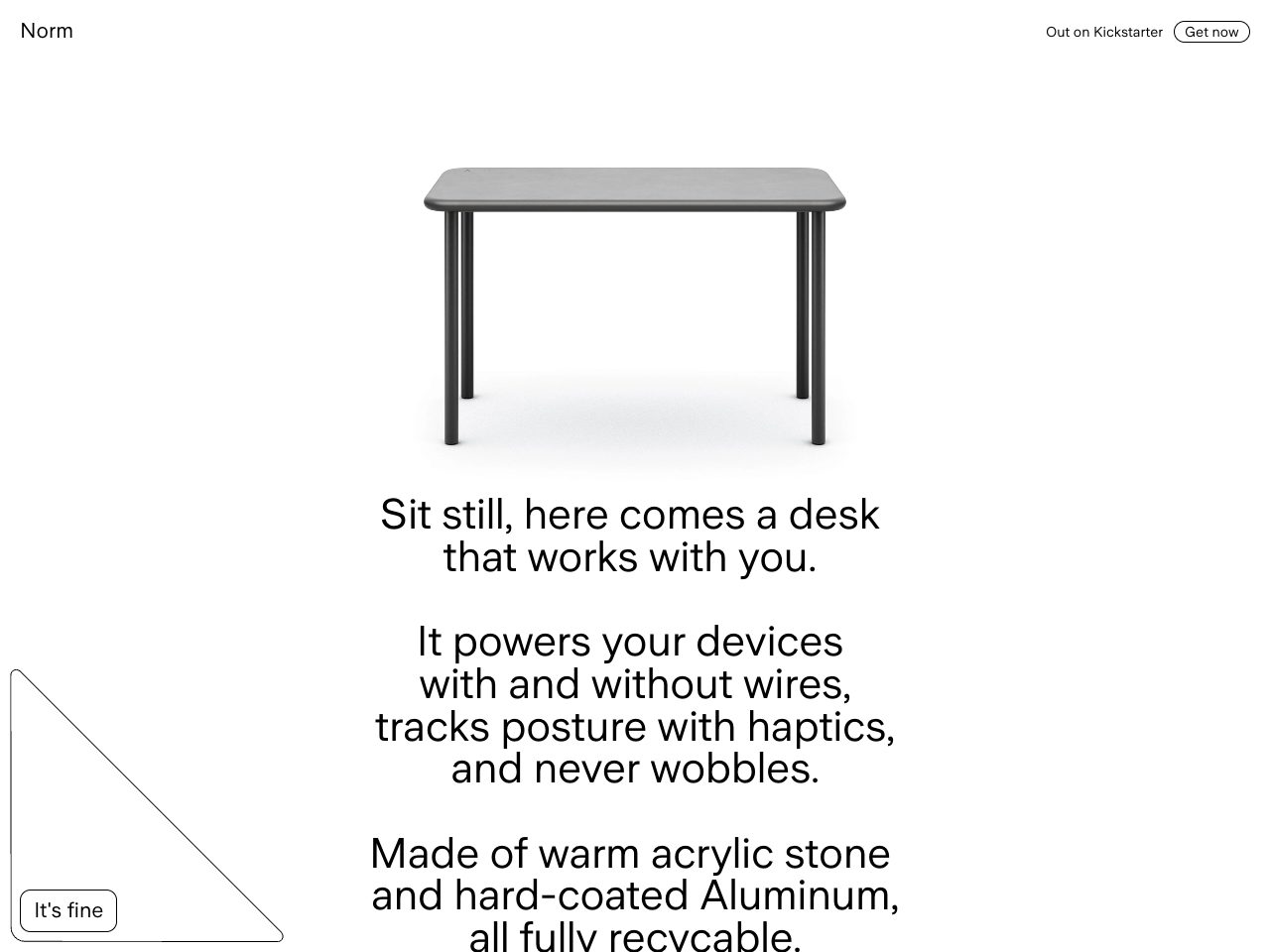 Homepage screenshot of Desk that works with you
