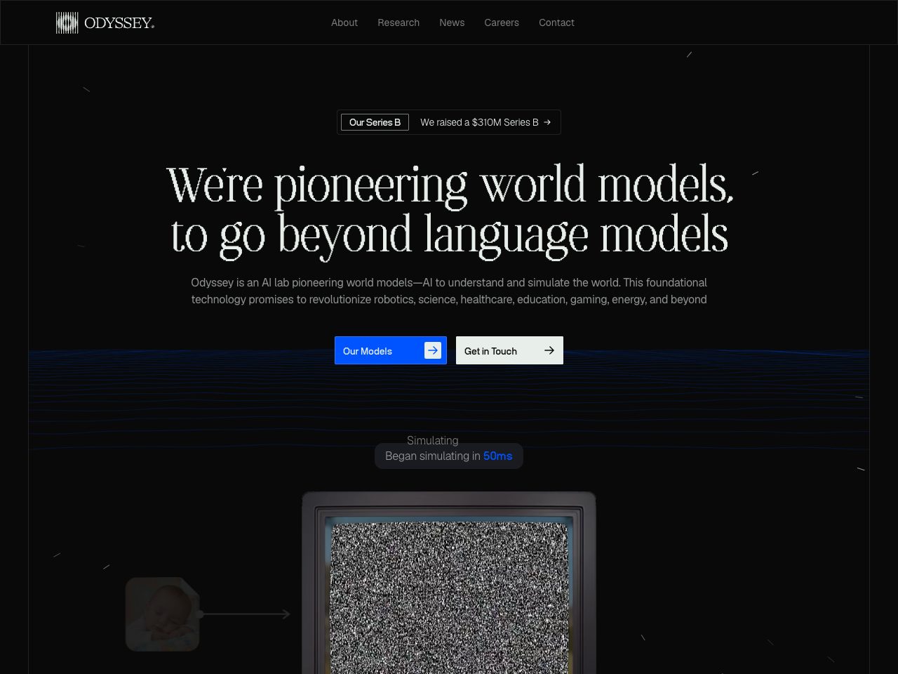 Homepage screenshot of Odyssey