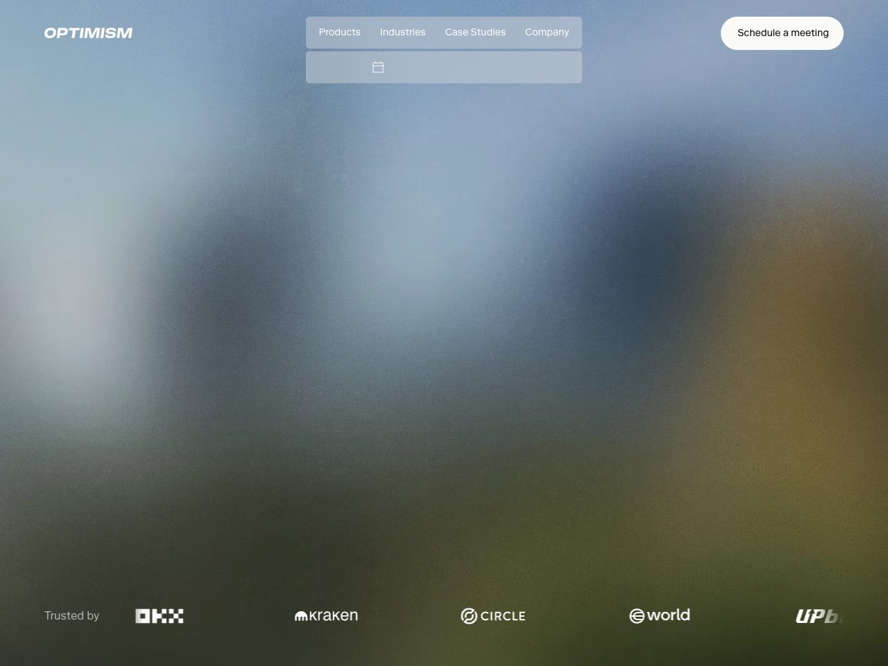 Homepage screenshot of Optimism