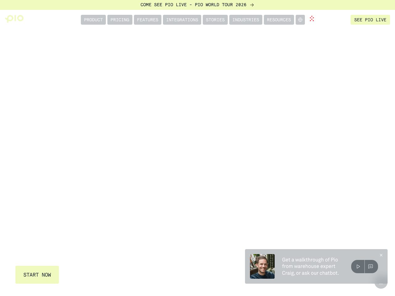 Homepage screenshot of Pio