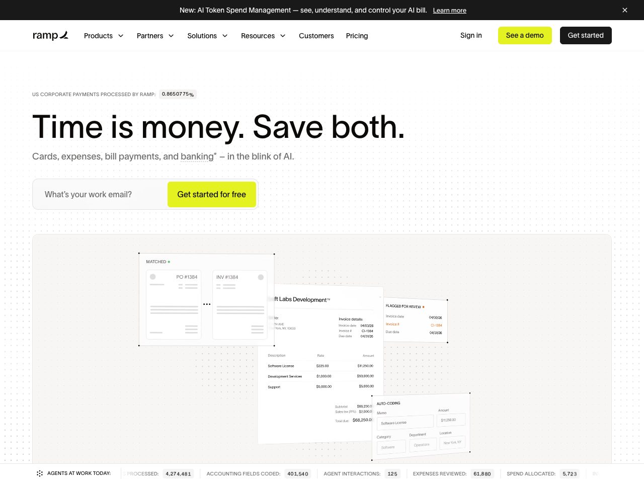 Homepage screenshot of Ramp