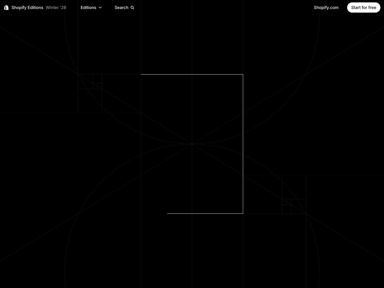 Homepage screenshot of Shopify Editions
