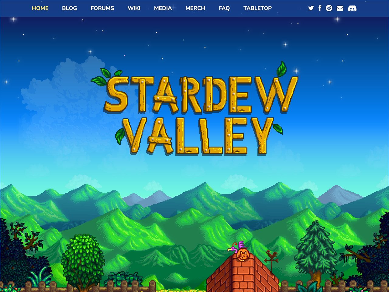 Homepage screenshot of Stardew Valley