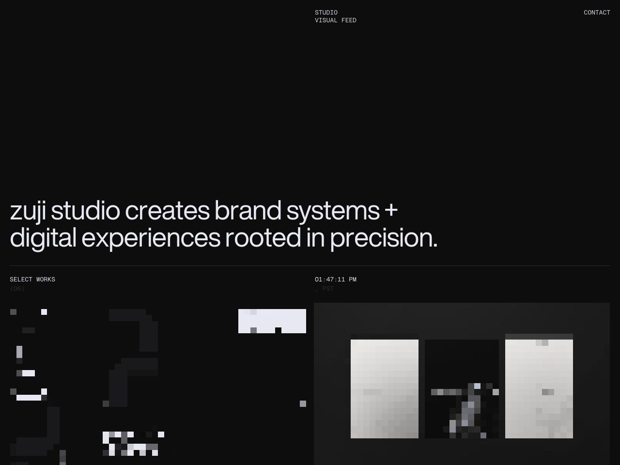Homepage screenshot of zuji studio